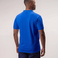 Adrenalina unisex polo majica v modri barvi, pogled zadaj, udobno in športno elegantno oblačilo.